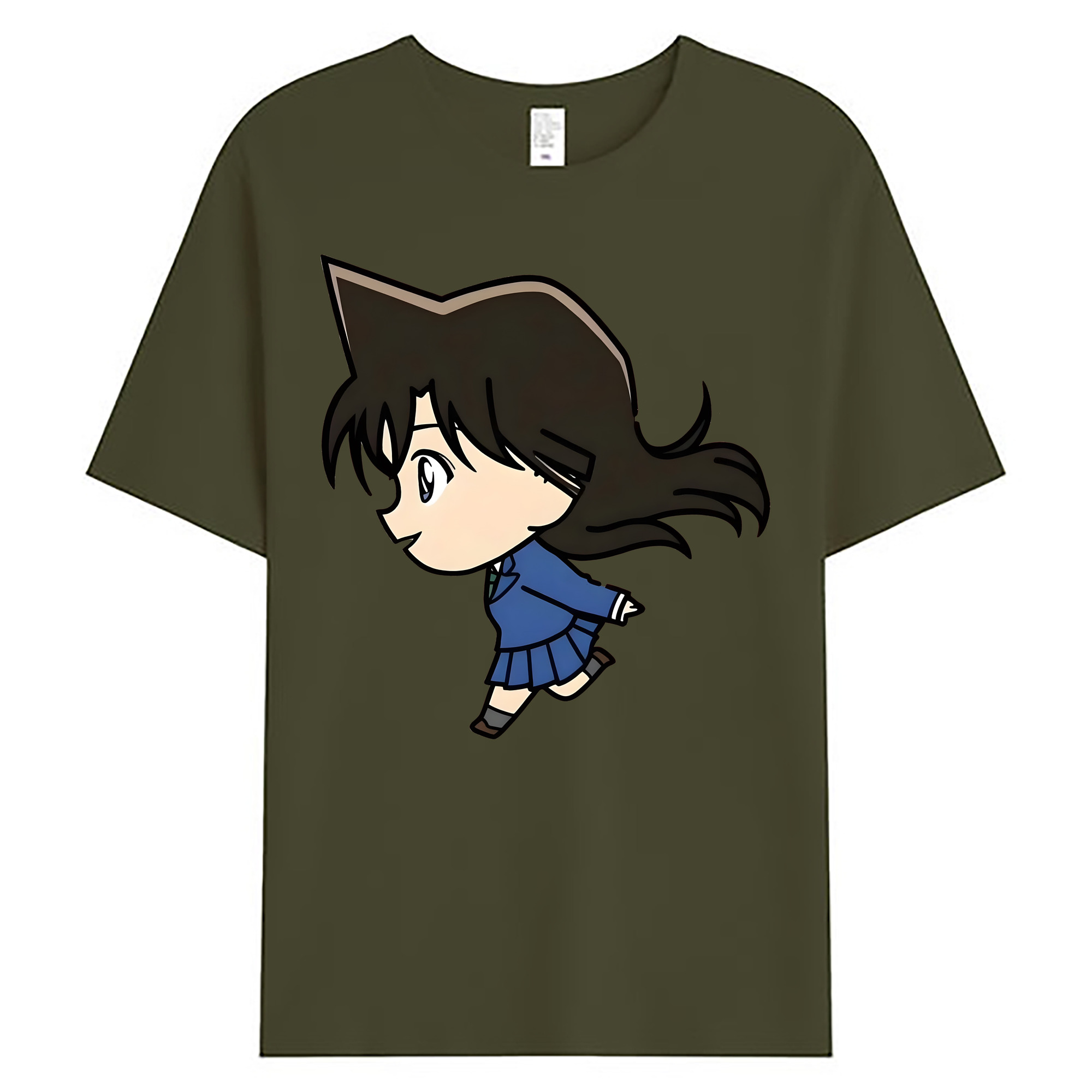 （画像用） 名探偵コナン 毛利 蘭 もうり らん、モーリ ラン Detective Conan Rachel Moore 綿100％ メンズ半袖Tシャツ｜肌触りやわらか＆通気性